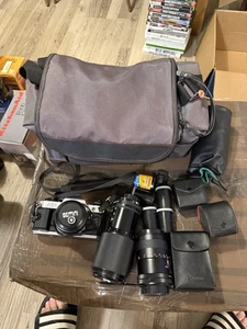 Canon AE-1 Camera Bundle. Multiple Lenses, and Bag. Tested & Working - Picture 1 of 20