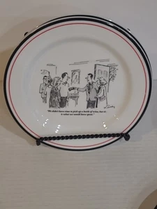 Juego de 4 platos de ensalada de dibujos animados de queso de vino The New Yorker accesorios de restauración - Imagen 1 de 10