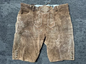 Lederhose Almenrausch Trachten kurz Herren Größe 56 gebraucht - Bild 1 von 14