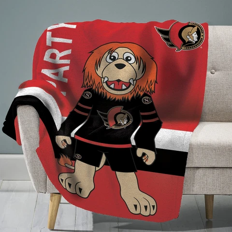 Sleep Squad Ottawa Senators Sparty 60” x 80” Raschel Plush Blanket Cover