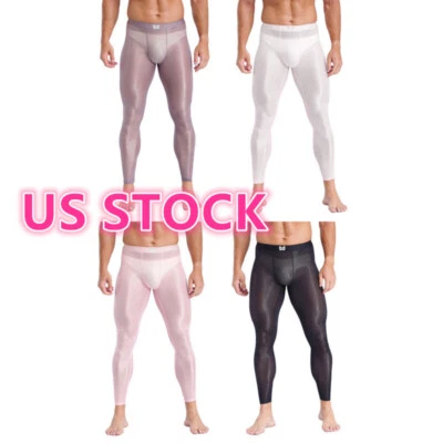 Men's Thermal Pantyhose Underpants Long Tights Yoga Pants Trousers Activewear - Image 1 of 4