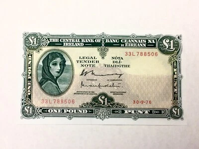 ~  IRELAND 1 POUND 1976-LADY LAVERY P 64d UNC UNCIRCULATED - Image 1 of 2