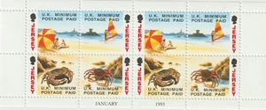 Jersey 1993 Booklet Pane 621b U.K. Minimum Postage (Beach Scenes) - MNH - Picture 1 of 5