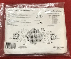 Herrschners #11-0401 ROSE DEBUT Stamped Pillowcase- Standard New A Pair - Picture 1 of 3