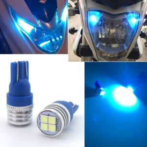 Ice Blue Motorcycle Position Parking City Lights 2825 168 194 W5W SMD LED Bulbs - Picture 1 of 11