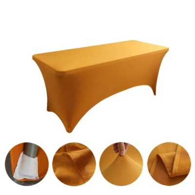 Rectangular Spandex Stretch Tight Fit Table Cover Tablecloth for Wedding Party - Image 1 of 4