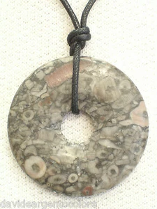 Natural Stone Pendant And Black Cord Necklace - Pendant - - Picture 1 of 3