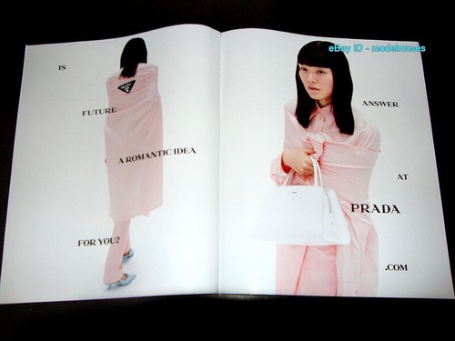 Rivista Prada 2 pagine STAMPA ANNUNCIO PRIMAVERA 2021 TAIRA ""Dialoghi"" RAF SIMONS