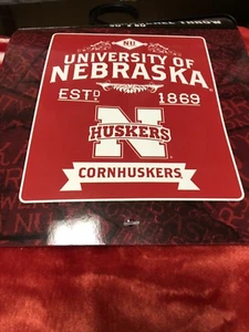 Nebraska Cornhuskers Northwest Plush Raschel 50 X 60 Throw  Est. 1869 - Picture 1 of 1