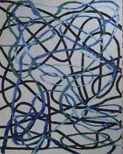 Alfombra moderna abstracta mechón a mano corte en bucle alta baja textura baja textura lana y seda de bambú - MD01 - Imagen 1 de 8