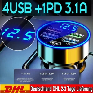 Zapalniczka 4 USB Ładowarka Samochód ciężarowy Samochód Adapter ładowania Telefon komórkowy iPhone Huawei - Zdjęcie 1 z 19