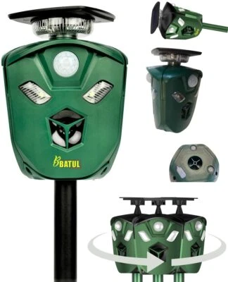 Solar USB 360 Vogelscheuche Tiervertreiber mit Bewegungsmelder Ultraschall Alarm - Bild 1 von 4