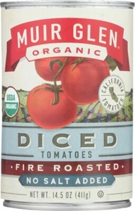 Muir Glen Organic Diced Fire Roasted Tomato No Salt 14.5 Ounce (Pack of 12) - Picture 1 of 5