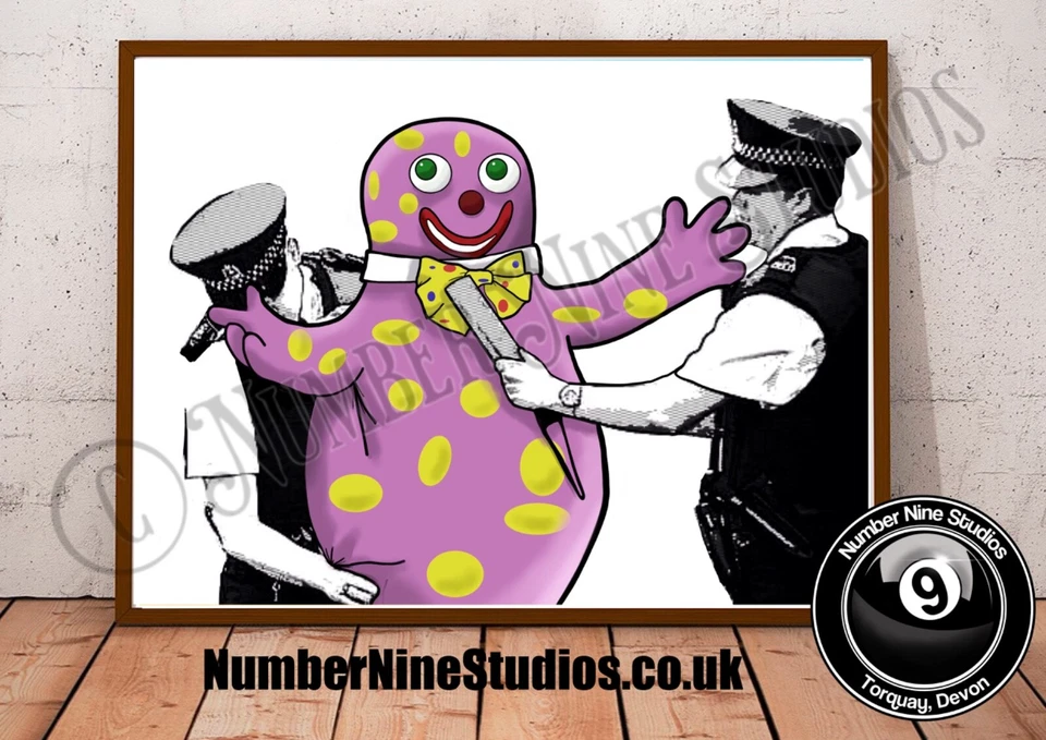 Mr Blobby Police Stop Search Artwork Illustration,limited,signed by artist. — 第 1/4 张图片