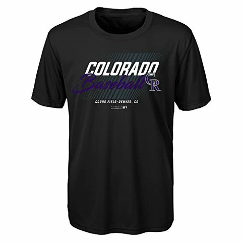 MLB Youth Boys 8-20 Rockies Short sleeve Team Color performance Tee, M(10-12) Cover