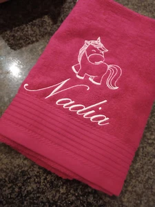 Toalla 30x50 cm con nombre y motivo animal personalizado kita regalo nacimiento - Imagen 1 de 11