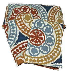 The Company Store Fitted King Sheet King Pillowcase Circle Medallion 3 PC Cotton - Picture 1 of 6