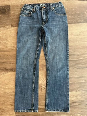 PS Aeropostale 牛仔裤男孩 12R 蓝色直筒牛仔可调腰围 — 第 1/4 张图片