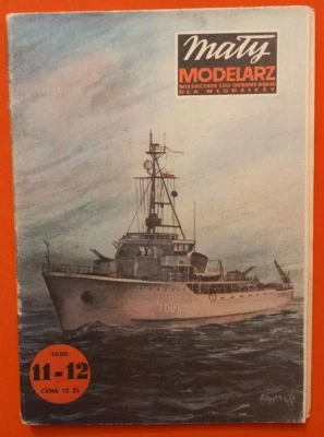 Modellbaubogen Maly Modelarz 11-12/1980, Moderner MINENSUCHER in 1:100 - Bild 1 von 4