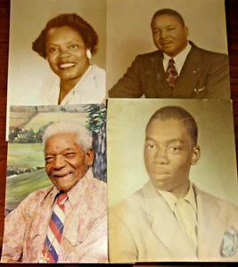 4 Original 1950's 8 x 10 Color Portrait Photos ~ African American Family - Picture 1 of 7