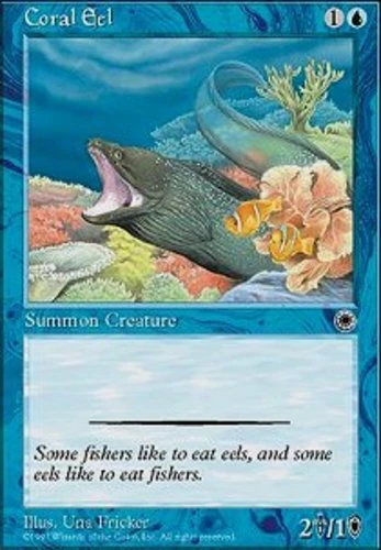Coral Eel ~ Moderately Played Portal 1 MTG Magic UltimateMTG Blue Card - Image 1 of 1