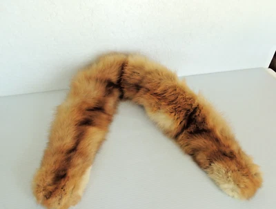 Estola de cuello de piel de zorro genuina antigua de colección de los años 40 CON clip en ambos lados 37 " Foto 1 de 4