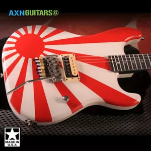 AXN GUITARS [ CUSTOM ORDER THIS ART ] Rising Sun Blue Neck Guitar - Picture 1 of 13