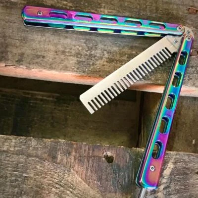 Mango arco iris peine de metal Foto 1 de 3