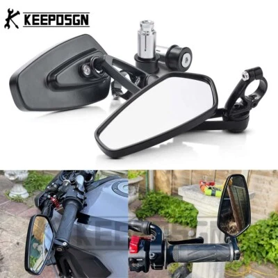 Espejos retrovisores de extremo de manillar de motocicleta de 7/8" para Yamaha MT-07 MT-03 MT-09 Foto 1 de 4