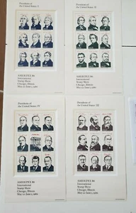 1986 AMERIPEX CHICAGO  MINT  LOT 4 BLOCK THE PRESIDENT OF THE USA  - Picture 1 of 2