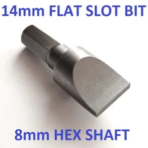 SCHLITZ SCHRAUBENDREHER BIT 14mm BREIT 8mm 5/16" SECHSKANT SECHSKANT SCHLITZ FLACHEINSATZ CR-V - Bild 1 von 31