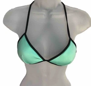 Victorias Secret Talla Pequeña Verde Mar Negro Triángulo Bikini Traje De Baño Top Forrado - Imagen 1 de 4