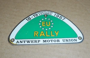 Ancien badge plaque de calandre EUROPEAN RALLY 1967 ANTWERP MOTOR UNION - Picture 1 of 2