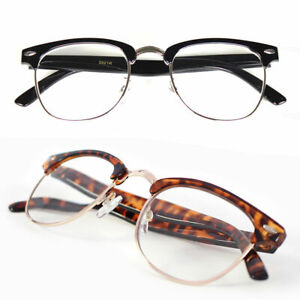 Retro Vintage Clear Lens Eye Glasses Fashion Horn Rim Frame Designer Mens Womens