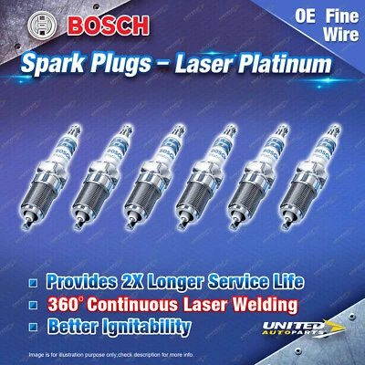 6 x Bosch Laser Platinum Spark Plugs for Jeep Grand Cherokee KJ KK WK 3.7L EKG - image 1 of 3
