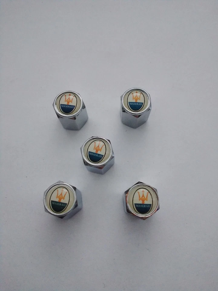 Conjunto de 5 tampas de pneu de roda tampa de haste de válvula de ar para carro caminhão MASERATI frete grátis - Imagem 1 de 1