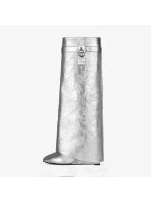 Botas femininas de couro luxo sola grossa salto alto joelho botas da moda - Imagem 1 de 4