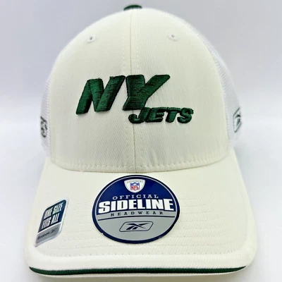 NOVO COM ETIQUETAS NFL LICENCIADO NY New York JETS Headwear lateral oficial REEBOK com parte traseira de malha - Imagem 1 de 4