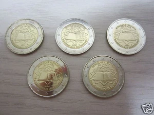 manueduc  Las 5 MONEDAS de 2 EUROS ALEMANIA 2007 TRATADO DE ROMA 5 Cecas NUEVAS - Imagen 1 de 1