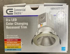 Commercial Electric 3in LED Color Changing Recessed Trim #1004 677 291 - Picture 1 of 3