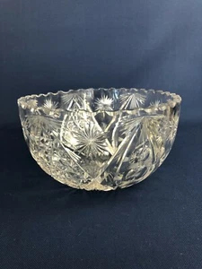 vintage Mid-Century Modern clear cut crystal salad bowl - Picture 1 of 6