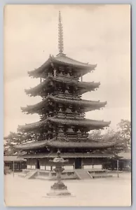 1920 RPPC Nara Japón - Pagoda Horyuji de 5 pisos - Templo budista postal sin publicar - Imagen 1 de 5
