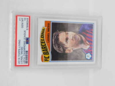2019 Topps UCL Champions League Living Set  #1 Lionel Messi FC Barcelona PSA 10  - Image 1 of 2