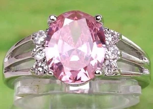 925 2.0CT DIAMOND SIMULATED PINK TOURMALINE RING WOW size 6 - 11 u choose - Picture 1 of 1