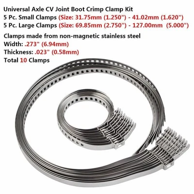 Crimp Clamp Kit Joints Boot Kit Part Stainless Steel 10PCS Accessories - Image 1 of 4