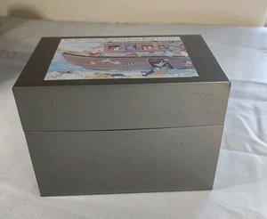 Caja de recetas vintage 3 X 5 caja de tarjetas de índice de metal 3 X 5 caja de tarjetas de índice - Imagen 1 de 9