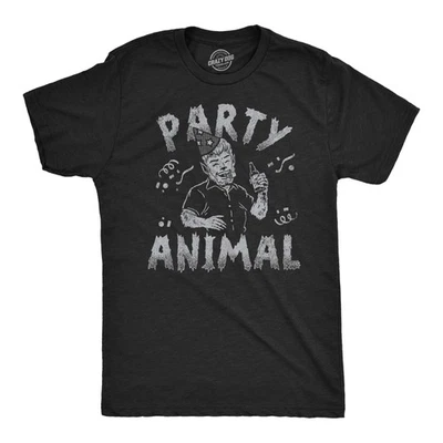 Mens Funny T Shirts Party Animal Sarcastic Halloween Werewolf Graphic Tee for - Image 1 of 4