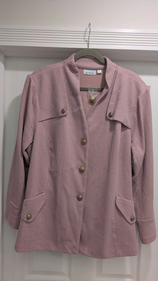 NWOT Joan Rivers Women's 3XL Blazer Gold Button Soft Weave Business Professional - Image 1 of 4