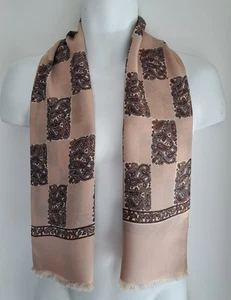 Vintage Men's 60s Fringed Geometric Paisley Scarf (801E) - Picture 1 of 3