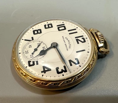Hamilton 992B Railway Special size 16, 21 jewels G.F Pocket Watch circa 1950 - Image 1 of 4